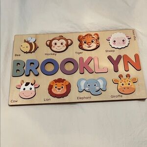 Personalized Wooden Name Puzzle for Kids (Brooklyn)